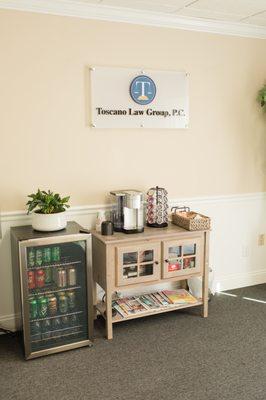 Law firm lobby coffee bar.