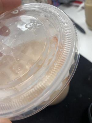 Liquid all over my lid. Didn't even give it to me cleaned up.