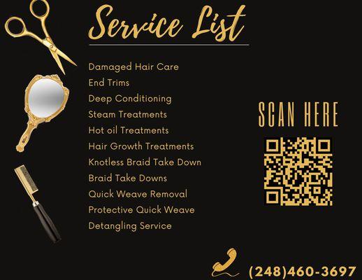 Our service list