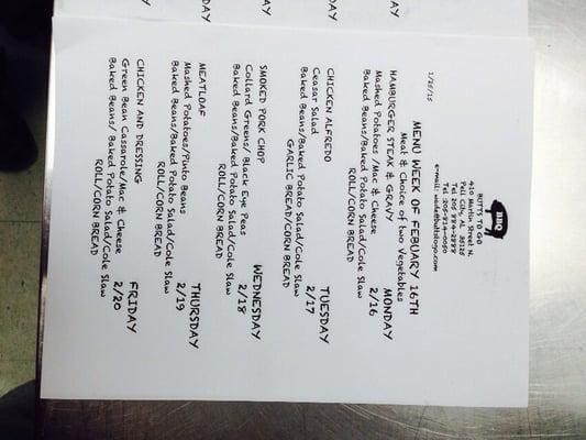 Menu this week