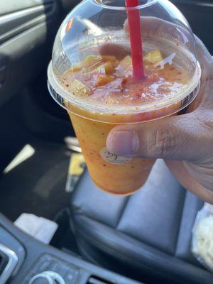 This is a mango chamoy smoothie