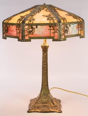 Slag glass lamp