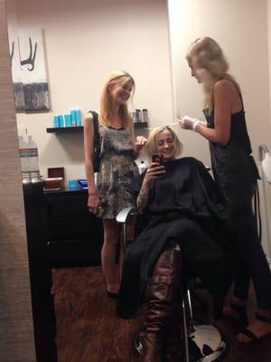 Getting my roots touched up by Kristen! Love her! Can't wait to get my lashes filled next week!