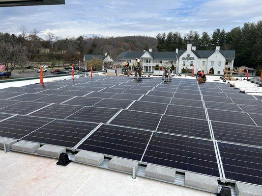 Large flat roof solar array installation!