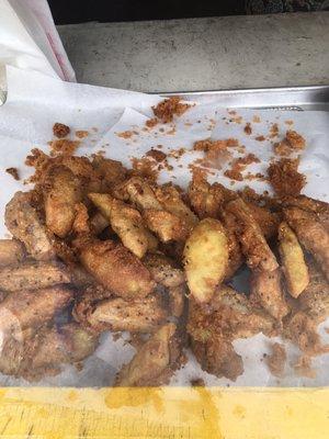 Fried sweet potato and taro.