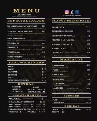 Las Terropletas & More * Food Truck Menu