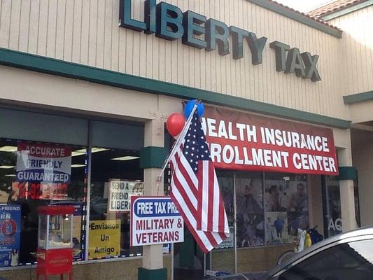 Office front at Tustin Liberty Tax. Check for our frequently changing promotions.