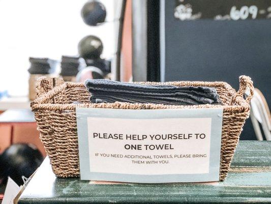 We offer complimentary towels!