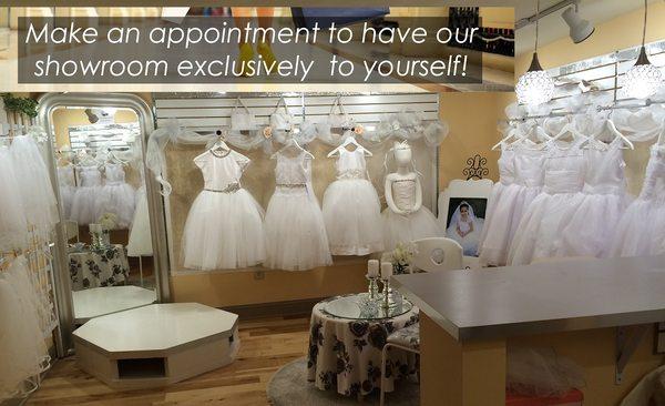 "Blessed in the Dress" Communion Salon experience only at Fashionably Ever After. Call 215-271-8687 for further information!