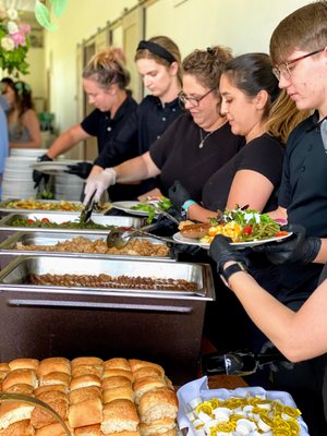 Staff-served buffets allow guests to be fed quickly and seamlessly.