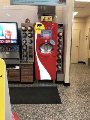 Clean self-serv fountain drink area