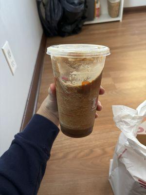 Medium caramel frozen coffee