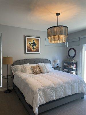 Pottery Barn Chandelier installed by Jason and Jonathan of Penny Electric.