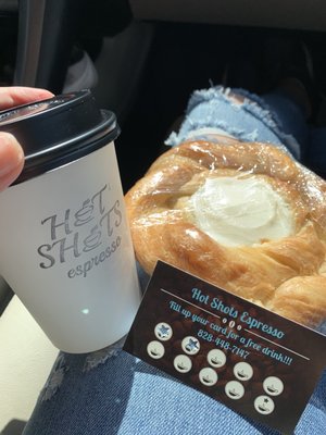 Cappuccino and a cheese danish