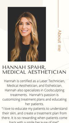 Hannah Spahr, Aesthetician Hammond