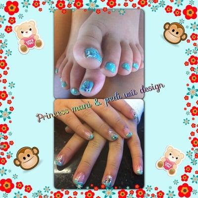 Our princes Manicure & Pedicure with designs