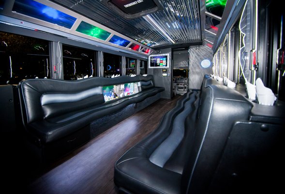 Interior of 20 Passenger Limo Bus