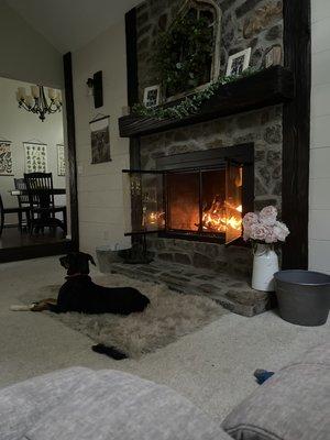 Fireplace remodel after water damage. (Finished)