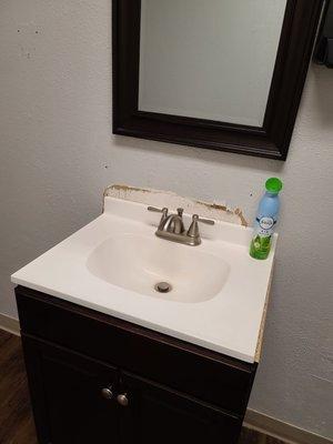 Sink area in bathroom