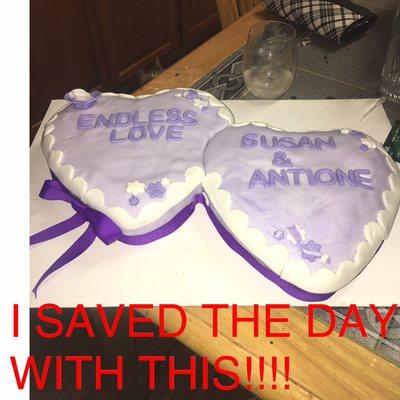 Double heart Bridalshower cake