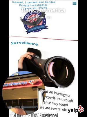 Blue systems international private investigators firm review of Bank of America