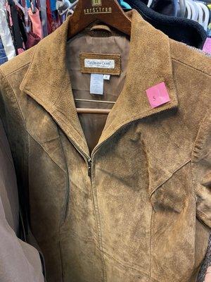 Great price for a suede jacket at Set Free in Mariposa.