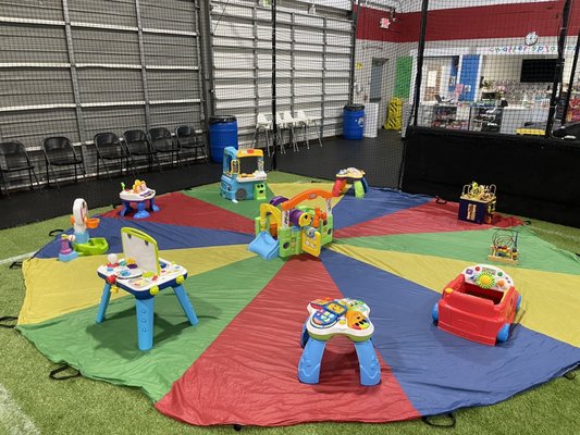 Baby area on turf.