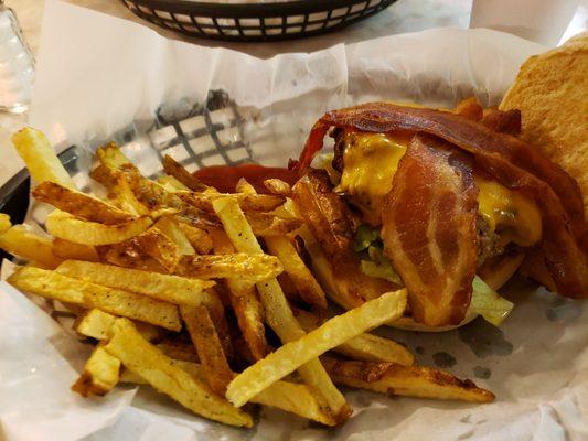 Bacon Cheeseburger and fries