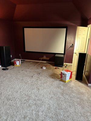 Ran new speaker wire for home theater room