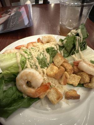 Caesar salad with shrimp