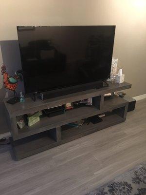 Tv and tv stand at new place