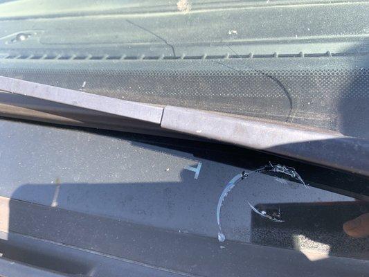 Cracked windshield caused by RV park owner!