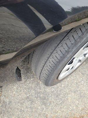 Bald front tires of Our Rental Car 5/27/2023