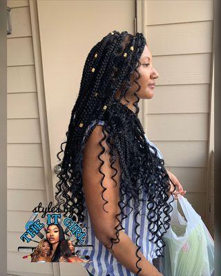 bohemian box braids.