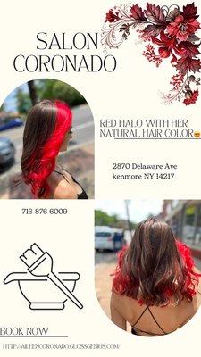 Red halo w inner natural brown