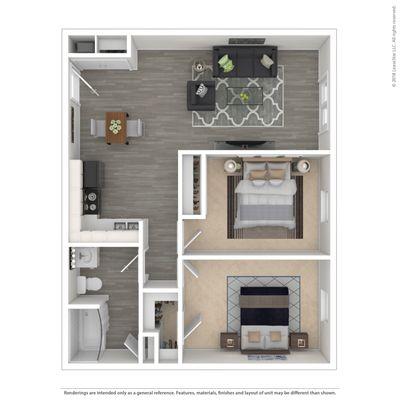 *BRAND NEW* 2 Bedroom 1 Bathroom Apartment w/ Open Floor Plan Kitchen (700 sq. ft.)