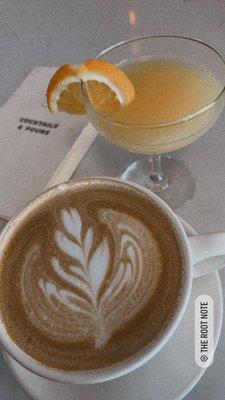 Mimosa and Carmel Latte