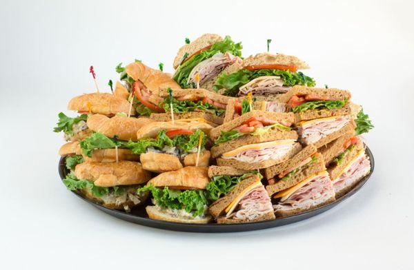 Catering Tray with Club and Chicken Salad Sandwiches