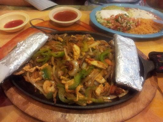 Double fajitas jaliscos. Enough for 3 people!