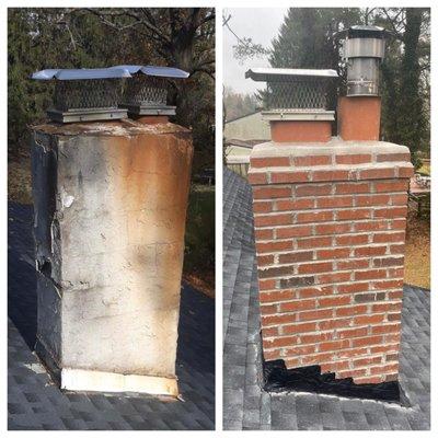 A-1 Affordable Construction Chimney Rebuild with new bricks