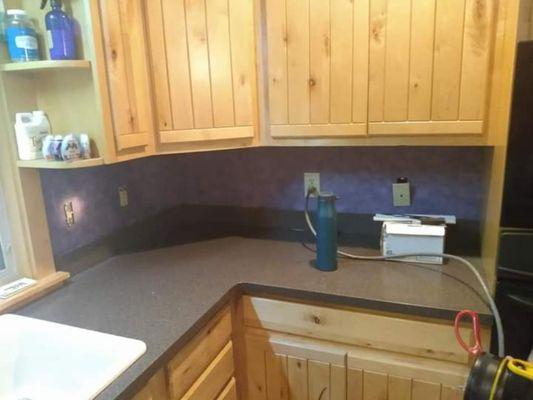 Before picture of backsplash I done