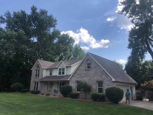 A recent roof job in Phoenix Hills subdivision in Terre Haute.