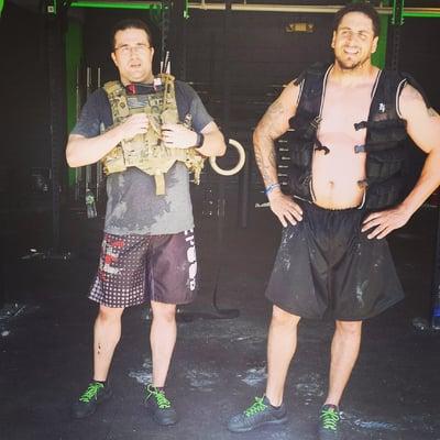 With only weeks under my belt as a crossfitter, Rough House introduced me to Murph. This is a pic of Rick & I at the finish line