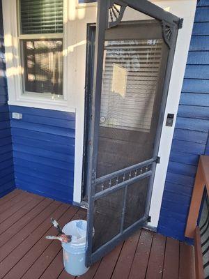 Before paint historical screen door.