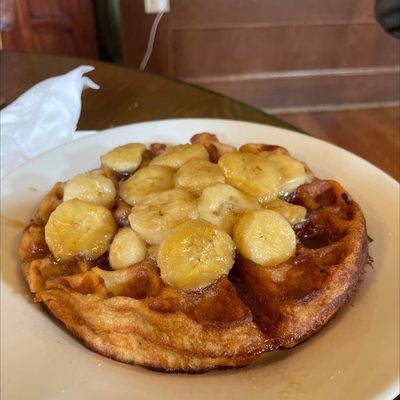 Bananas foster waffle