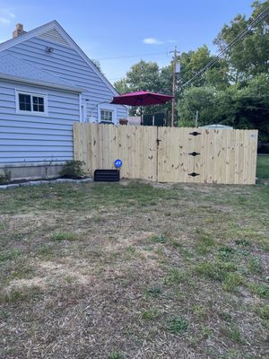 Our new 6 foot privacy fence from Liberty Fencing LLC .