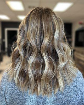 Warm blonde balayage