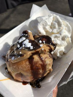 "Buckeye Best"chocolate cake w chocolate peanut butter drizzle & homemade whipped cream. $6