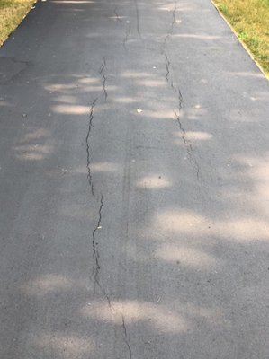 Cracks driveway #frankarmstrongpaving