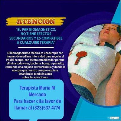 Biomagnetismo terapia biomagnetico para mas preguntas favor de llamar a (323)537-4774